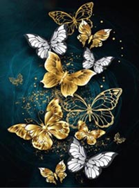Diamond Dotz 30x40cm Schmetterlinge gold